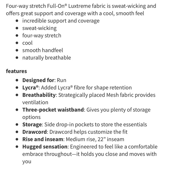 Lululemon pace rival crop 22" black full on luxtreme - Picture 13 of 13